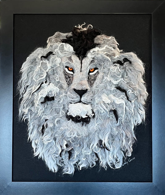 20x24 Needle Felted Lion Portrait