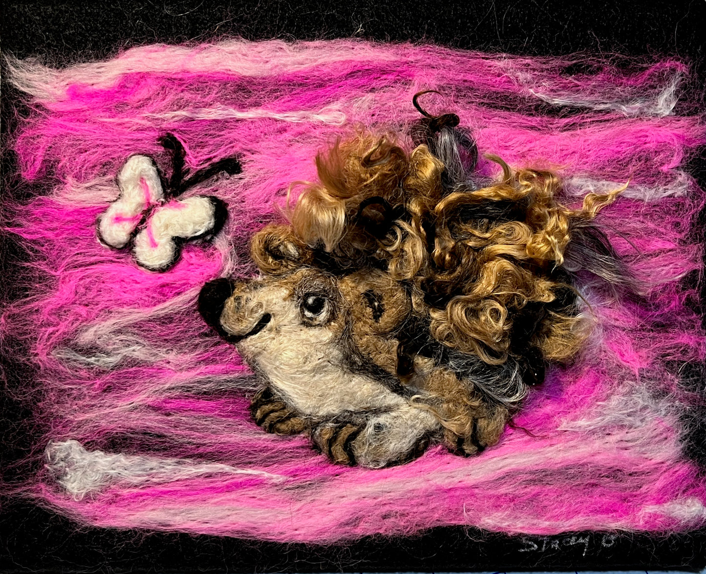 Felted Farm Portraits on 10x8 Canvas | Suri Alpaca Fiber