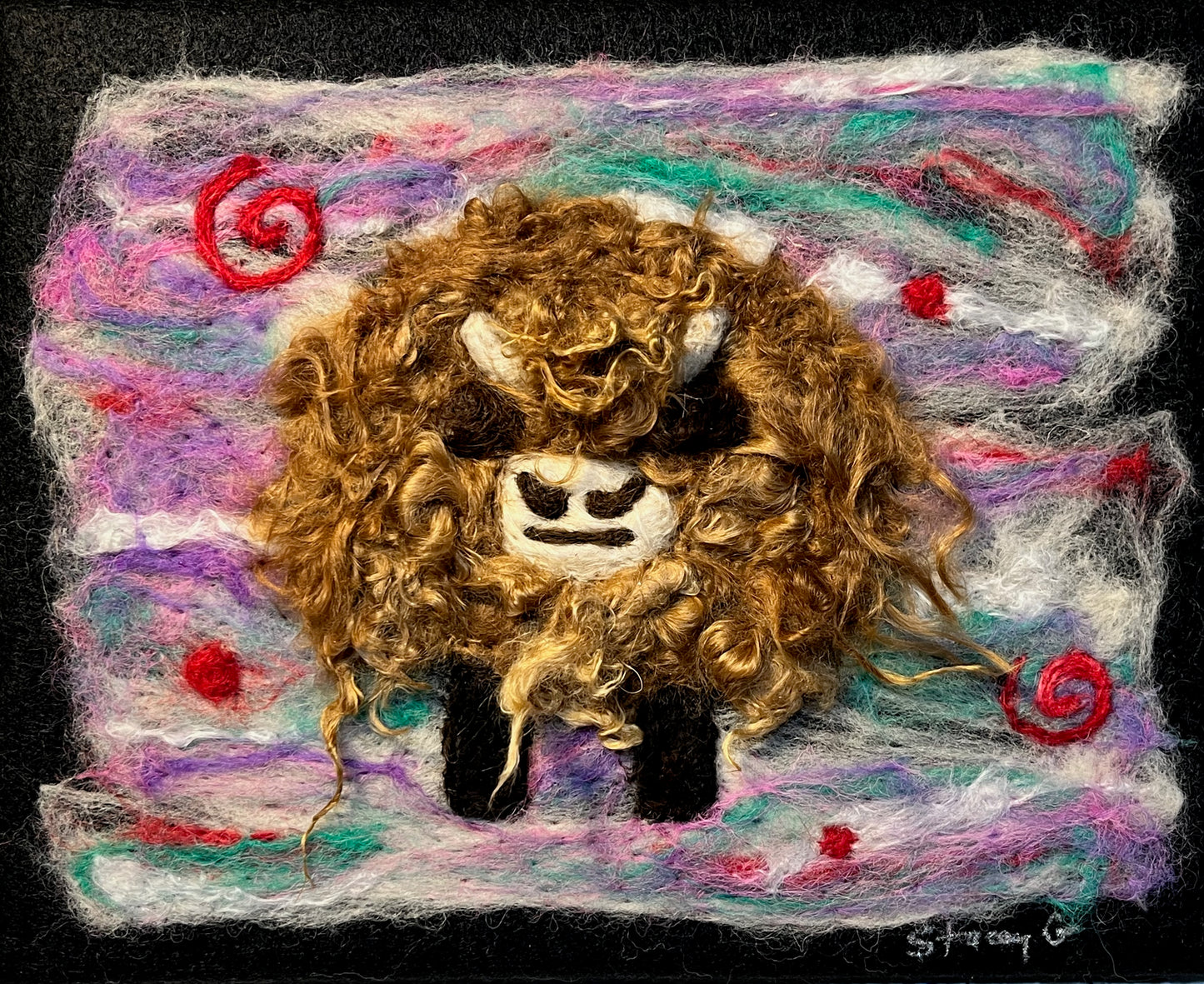 Felted Farm Portraits on 10x8 Canvas | Suri Alpaca Fiber