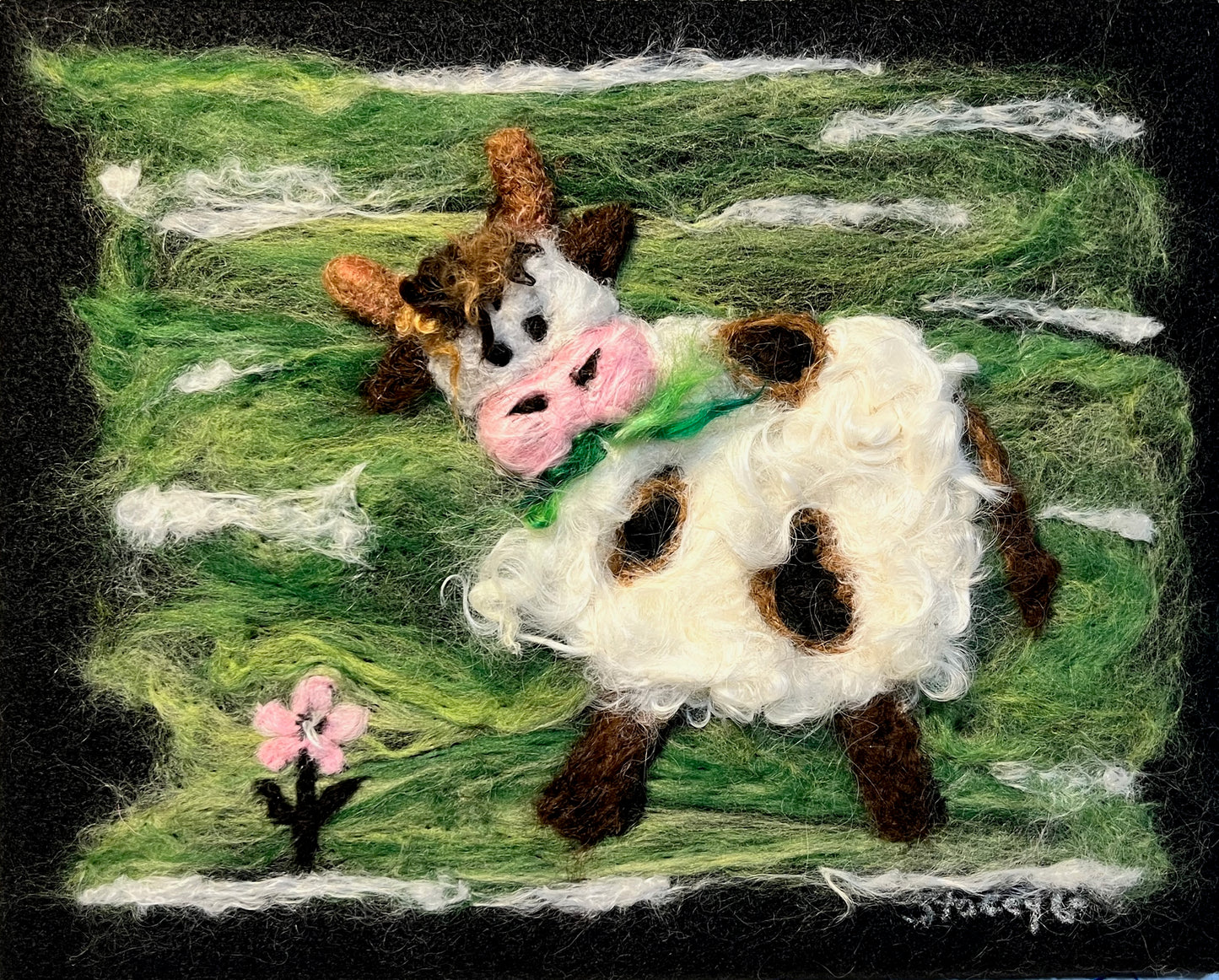 Felted Farm Portraits on 10x8 Canvas | Suri Alpaca Fiber