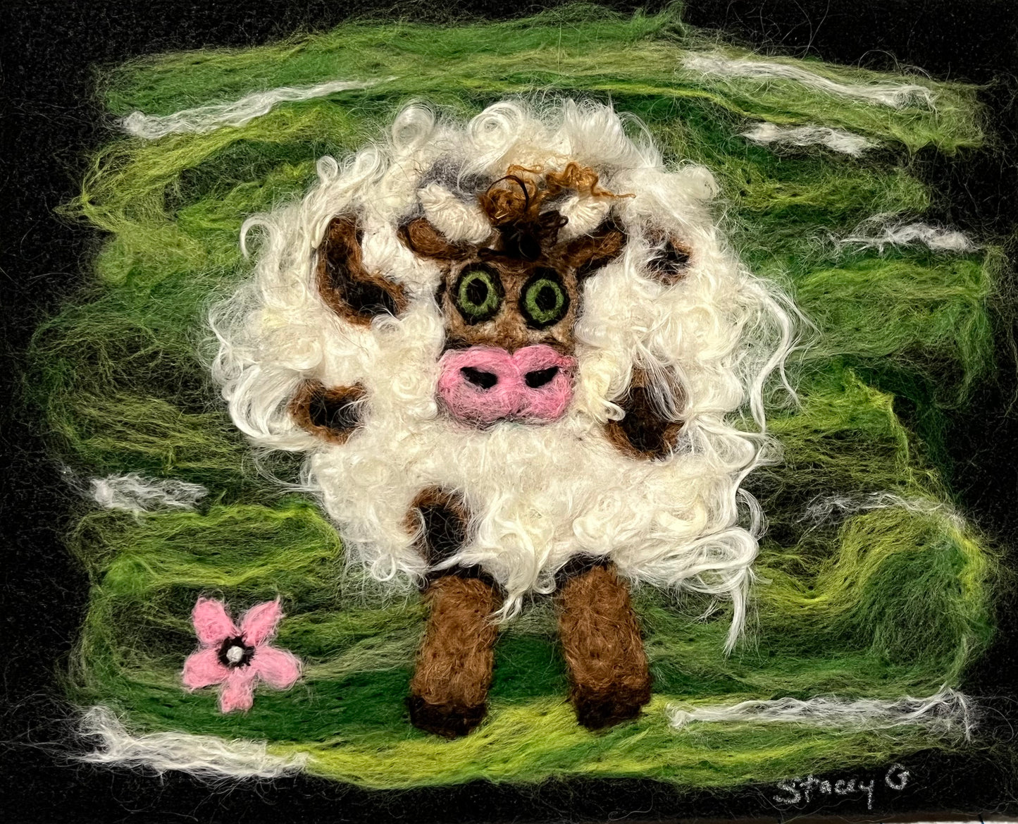 Felted Farm Portraits on 10x8 Canvas | Suri Alpaca Fiber