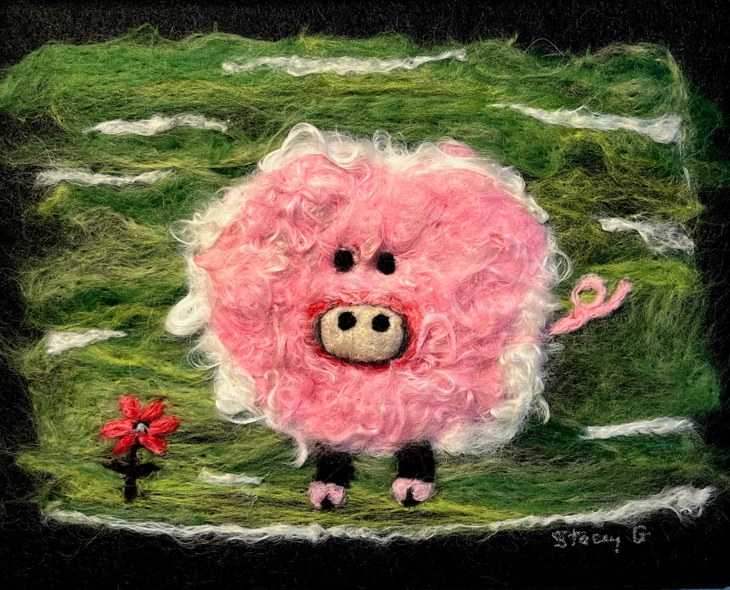 Felted Farm Portraits on 10x8 Canvas | Suri Alpaca Fiber