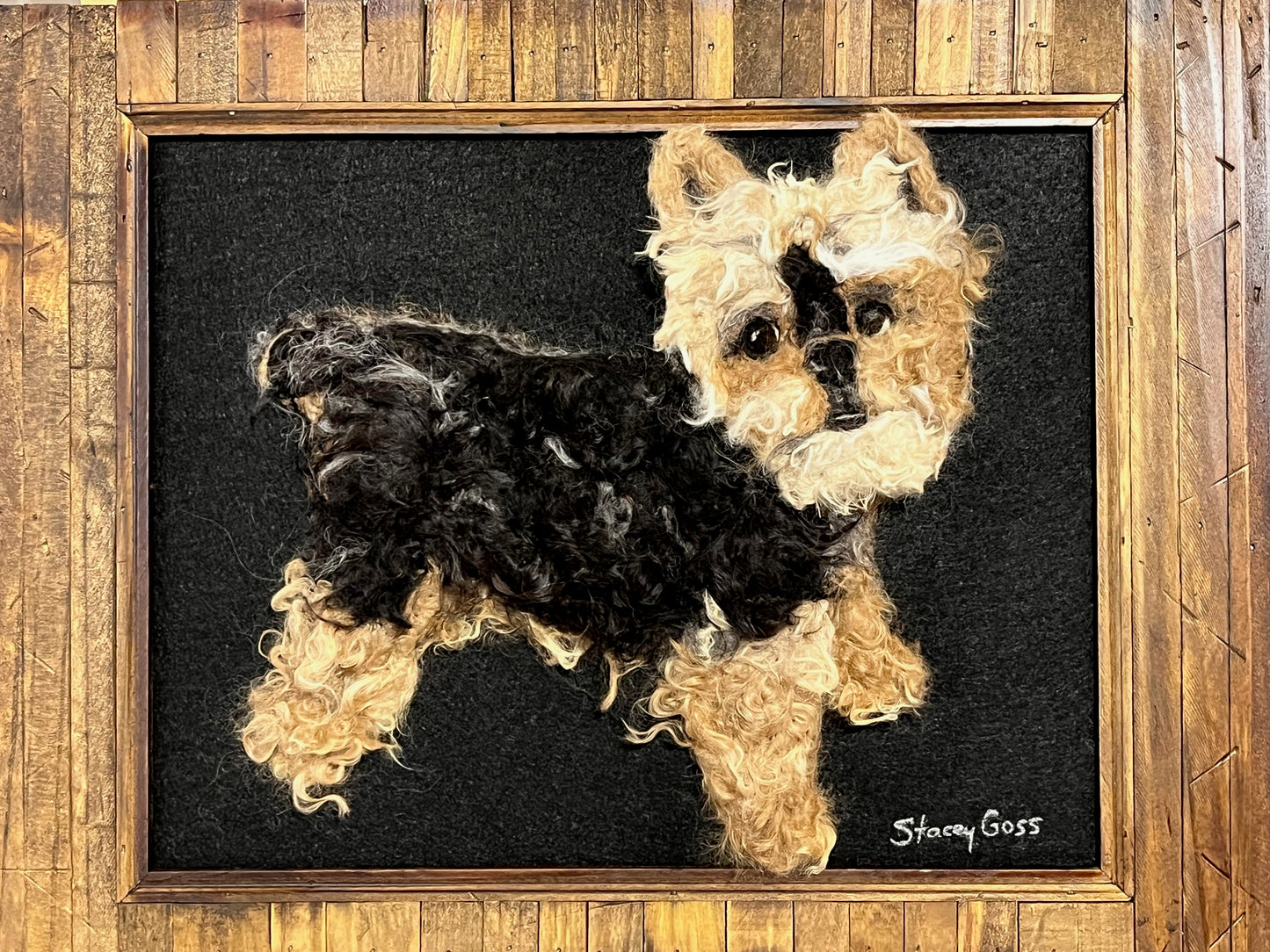 FP300 Felted Dog Portrait (11x14) | Suri Alpaca Fiber Art