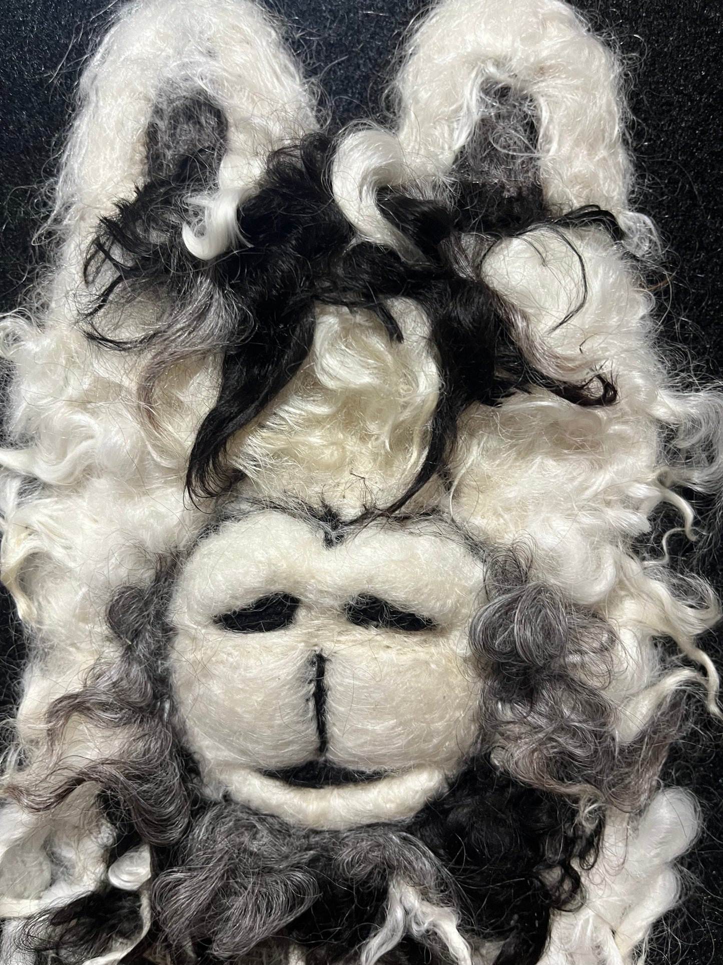 FP136 Felted Suri Alpaca Portrait (9x11) Grey | Suri Alpaca Fiber Art