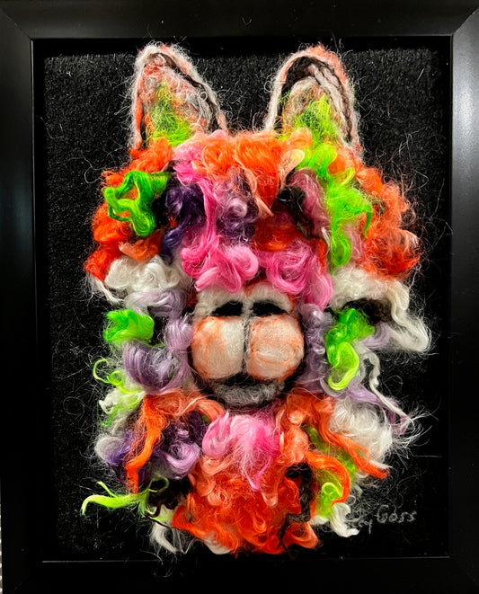 FP148 Felted Suri Alpaca Portrait Color | Suri Alpaca Fiber Art