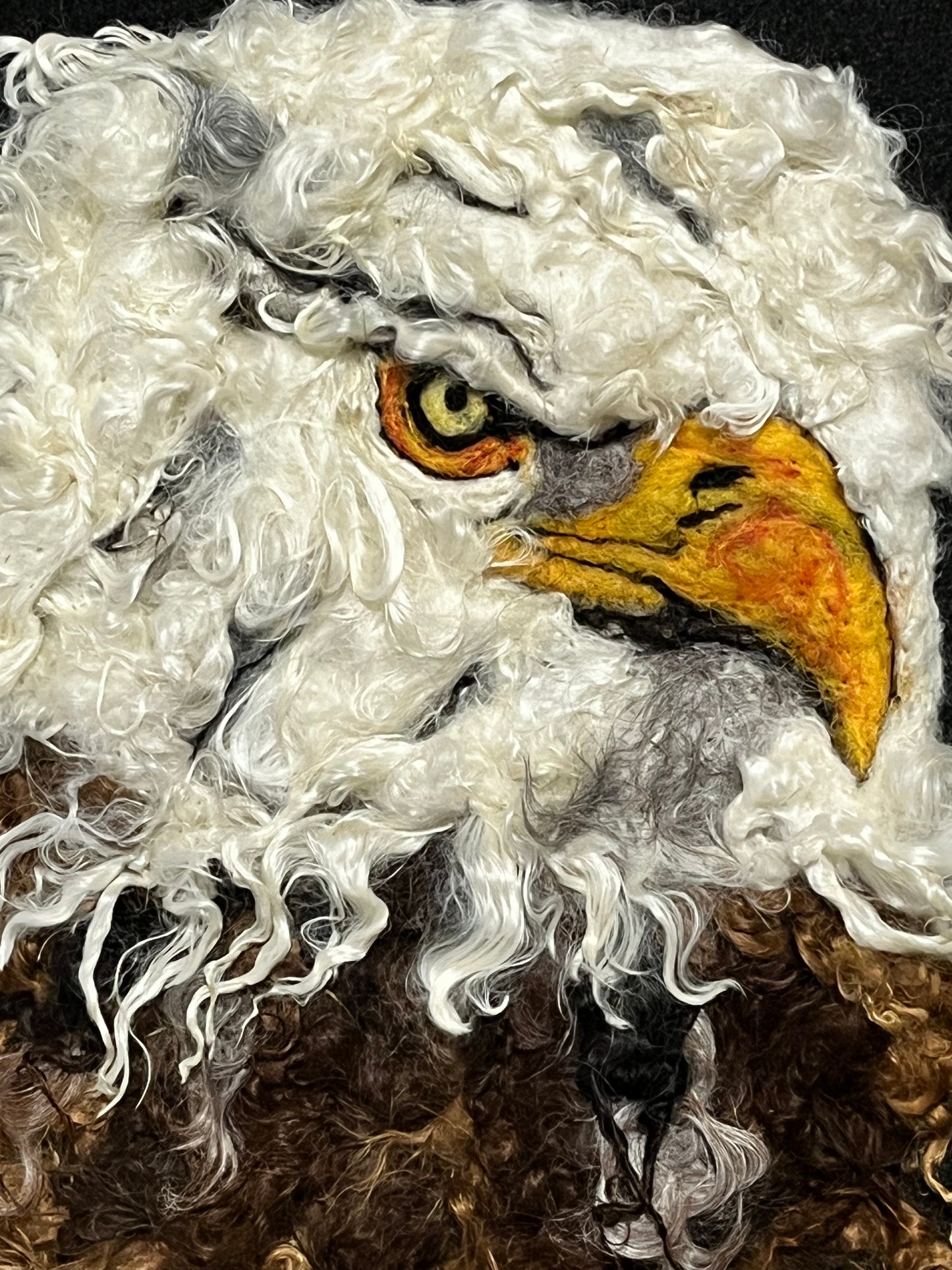 FP172 Felted Eagle (13x16) Nested Beak Right | Eagle