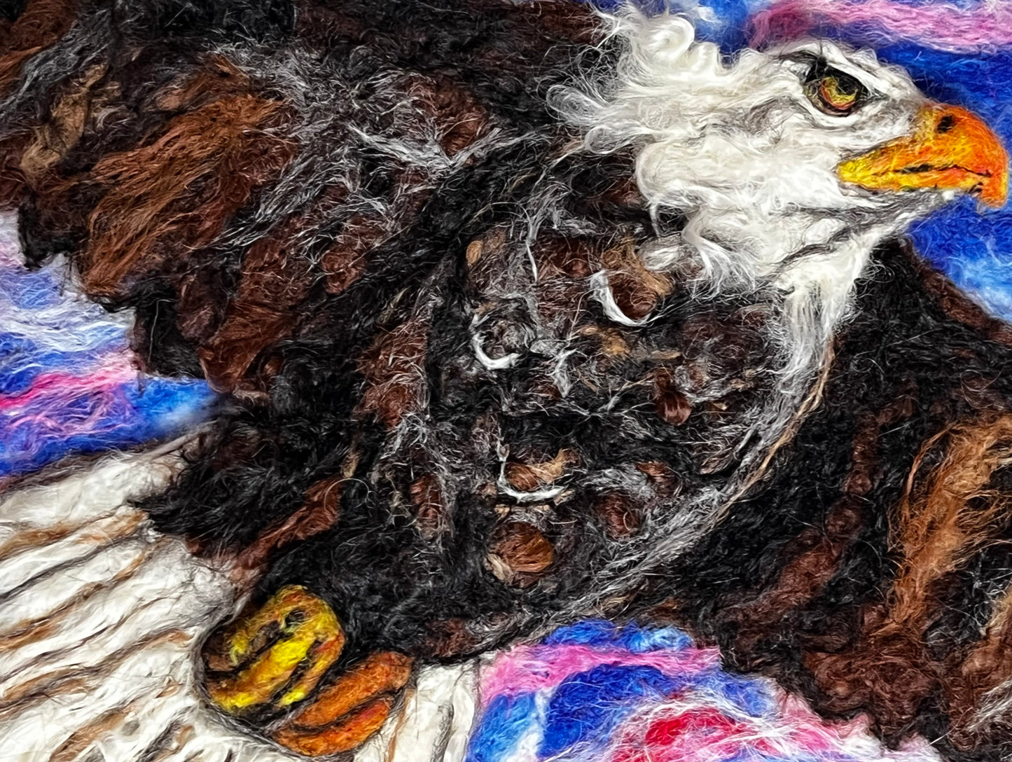 FP176 Felted Soaring Eagle (13x16) | Suri Alpaca Fiber