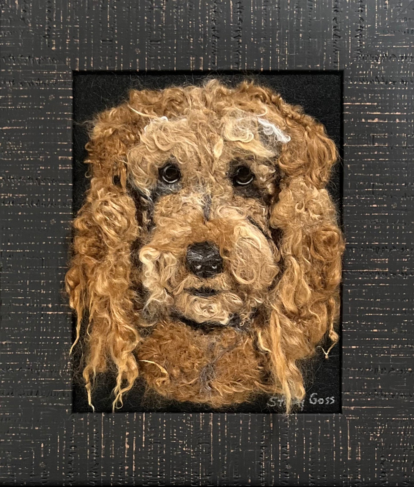 FP311 Felted Doodle Dog Portrait (11x15) | Suri Alpaca Fiber Art