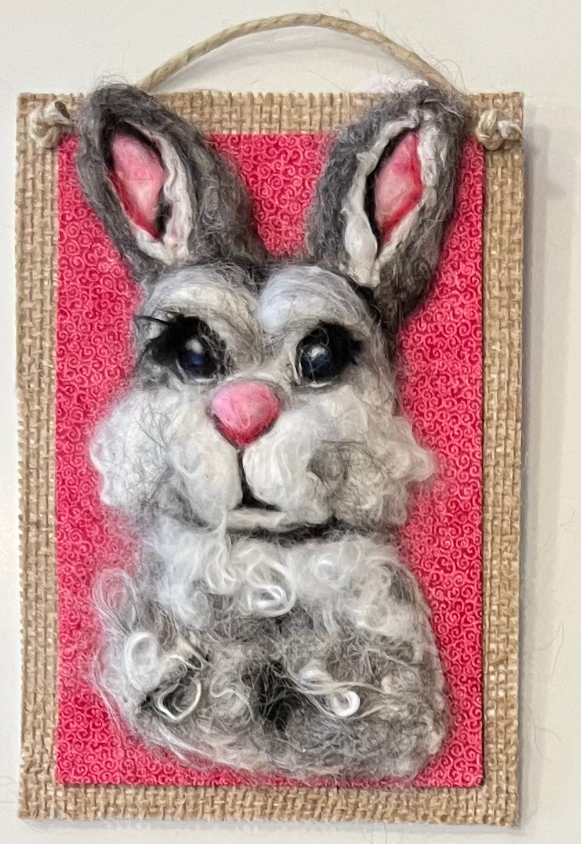 Hanging 5x7 Felted Portraits | Suri Alpaca Fiber