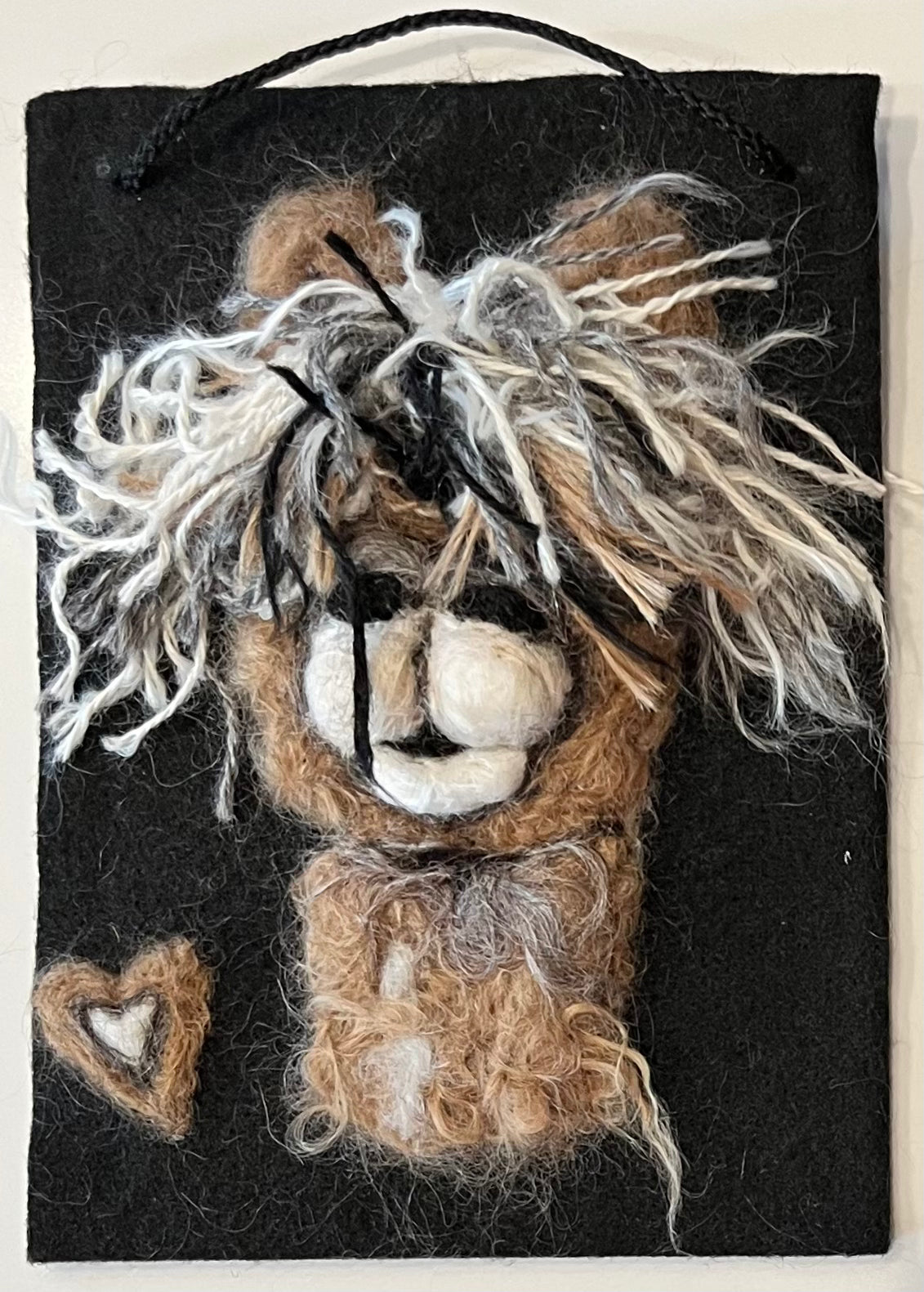 Hanging 5x7 Felted Portraits | Suri Alpaca Fiber