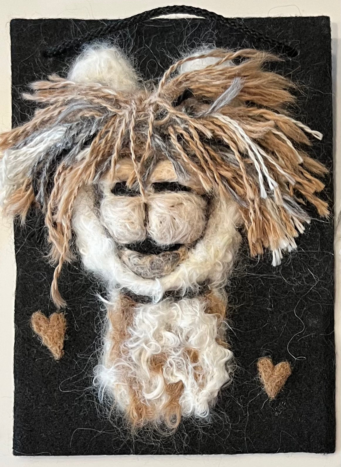 Hanging 5x7 Felted Portraits | Suri Alpaca Fiber