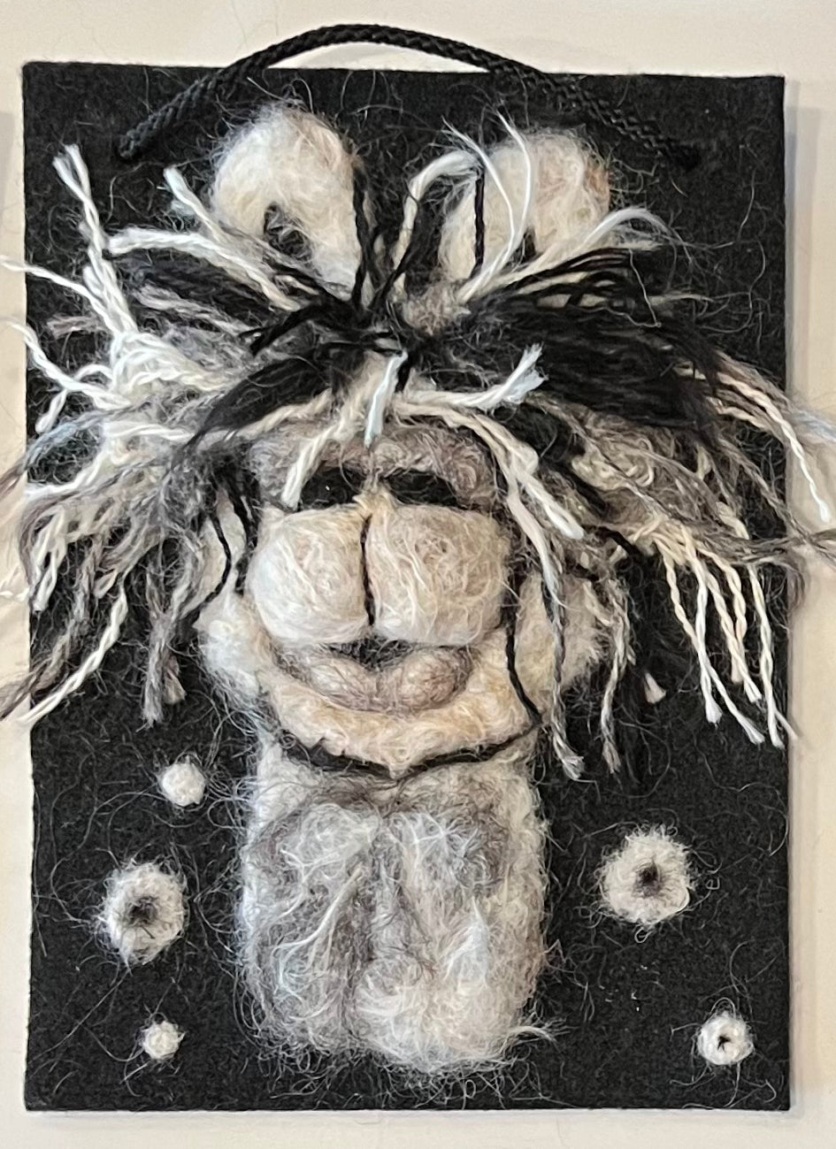 Hanging 5x7 Felted Portraits | Suri Alpaca Fiber
