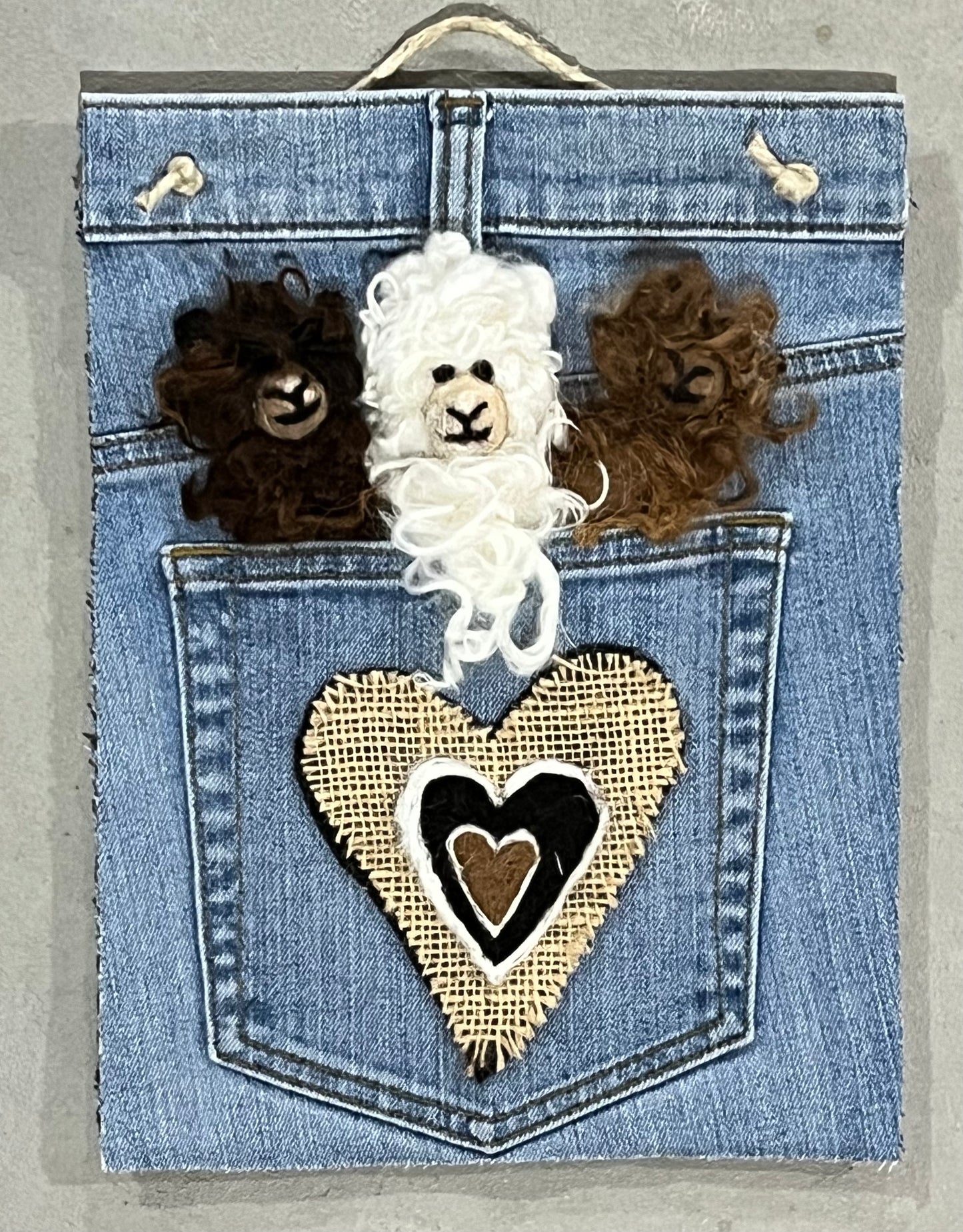 Hanging 8x10 Felted Portraits | Suri Alpaca Fiber