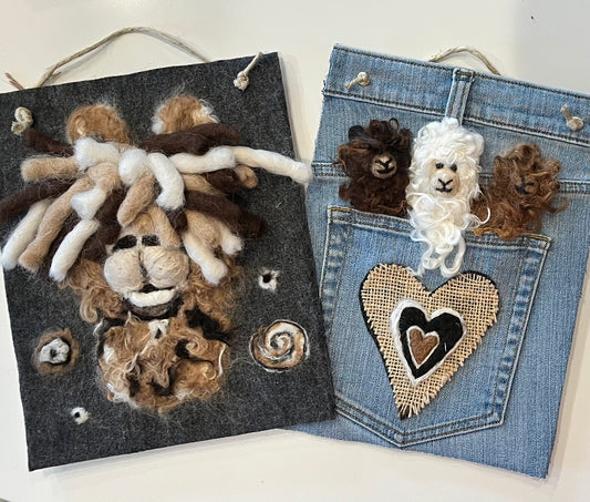 Hanging 8x10 Felted Portraits | Suri Alpaca Fiber