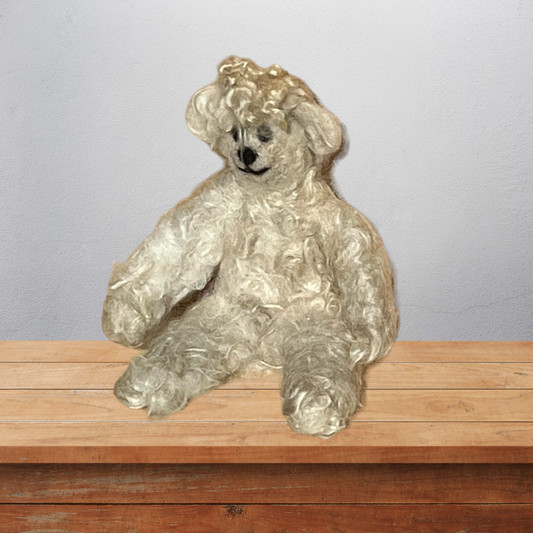 Needle Felted Teddy Bear Small | Suri Alpaca Fiber Keepsake