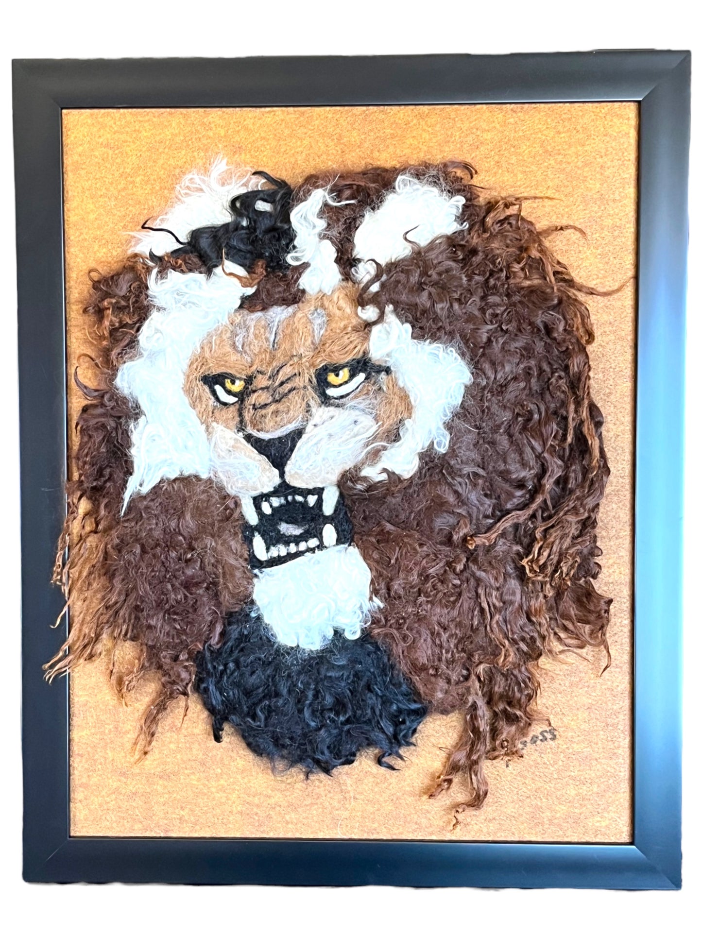 FP16 Felted Lion Portrait (14x18) Brown Growl