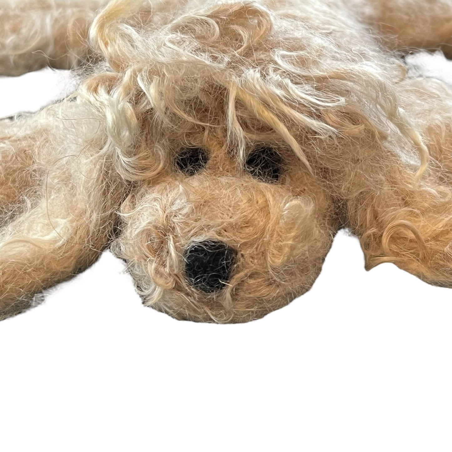 Needle Felted Lying Dog with Floppy Ears | Suri Alpaca Fiber Keepsake