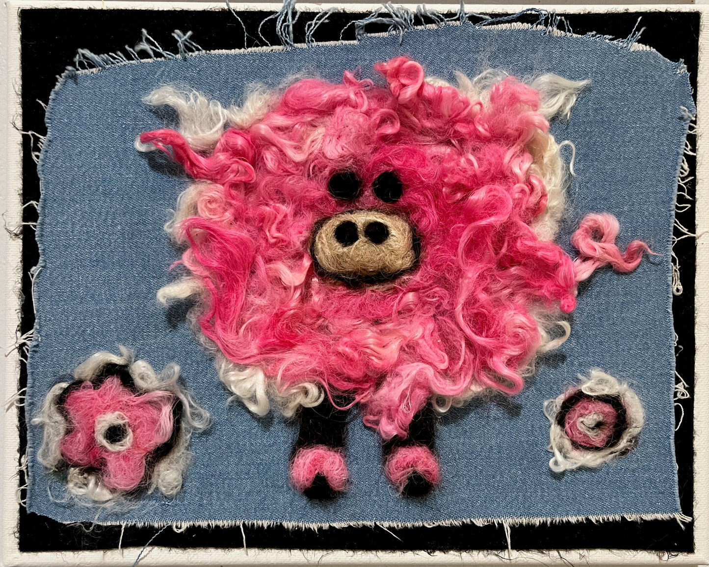 Felted Farm Portraits on 10x8 Canvas | Suri Alpaca Fiber