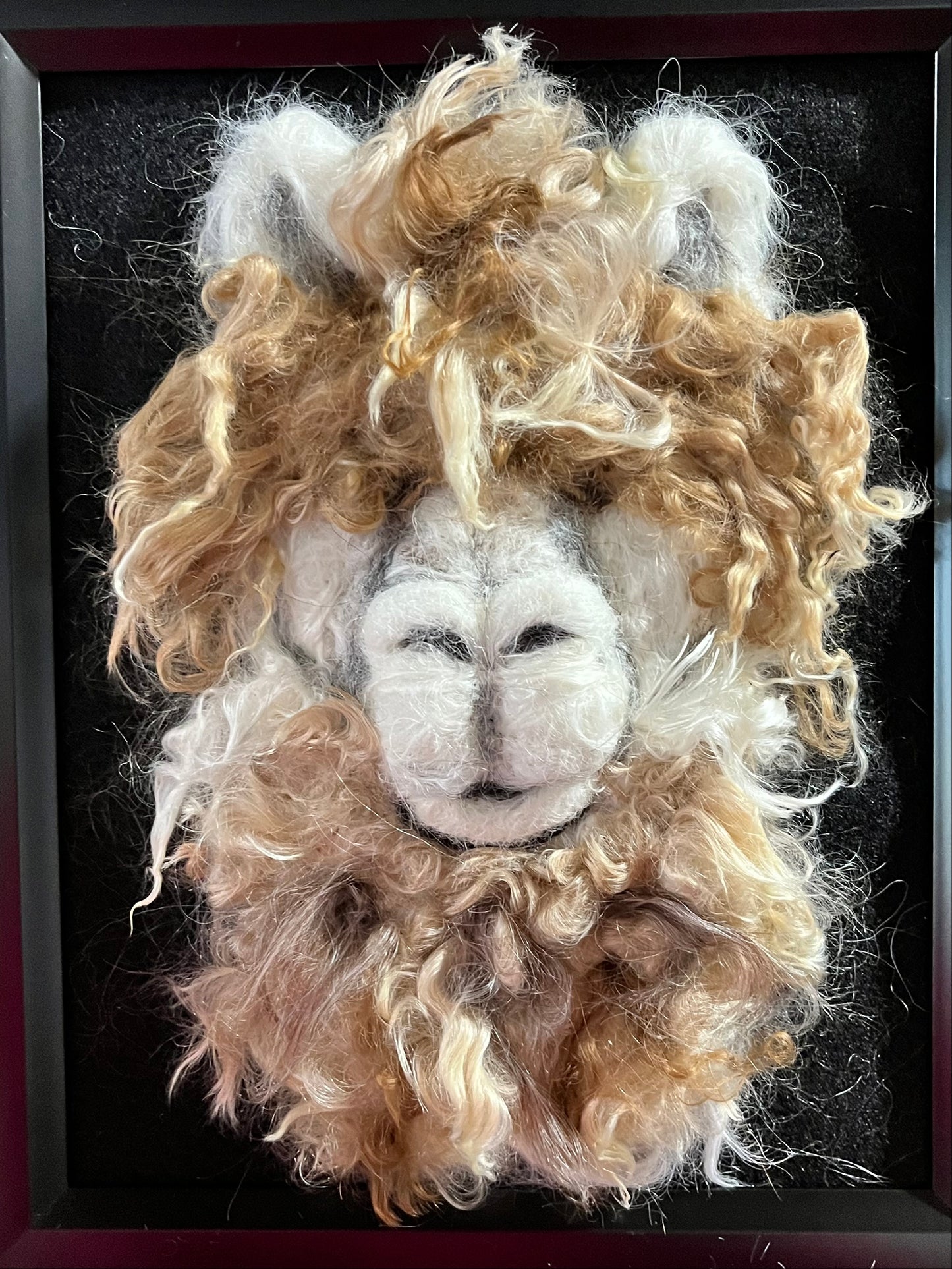 FP130 Felted Suri Alpaca Portrait (9x11) Fawn | Suri Alpaca Fiber Art