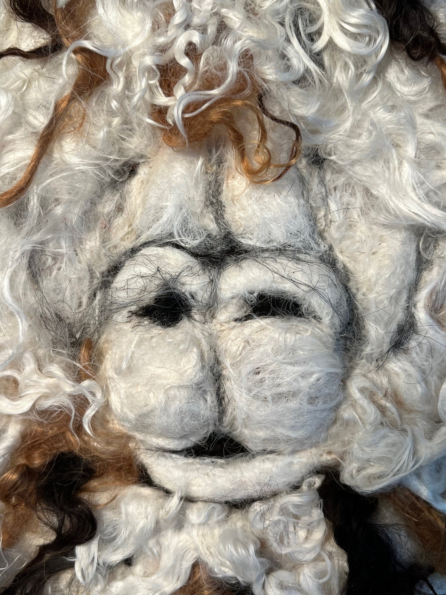 FP131 Felted Suri Alpaca Portrait (9x11) White | Suri Alpaca Fiber Art