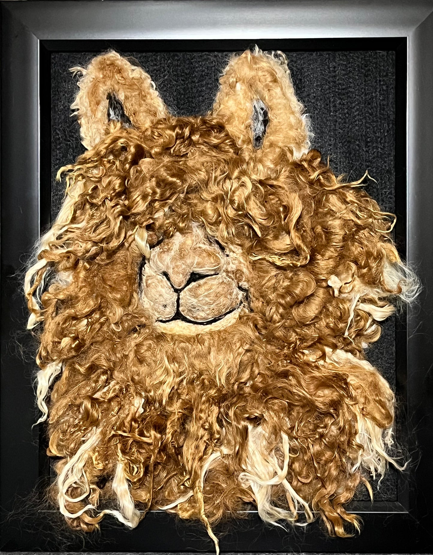 FP141 Felted Suri Alpaca Portrait (13x16) Fawn | Suri Alpaca Fiber Art