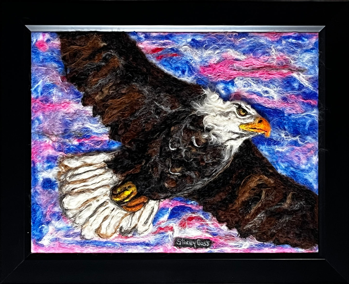 FP176 Felted Soaring Eagle (13x16) | Suri Alpaca Fiber