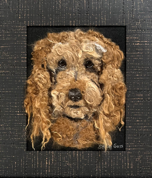 FP311 Felted Doodle Dog Portrait (11x15) | Suri Alpaca Fiber Art