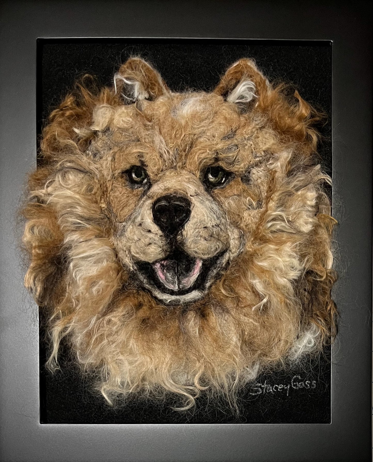 FP320 Felted Dog Portrait (10x13) | Suri Alpaca Fiber Art
