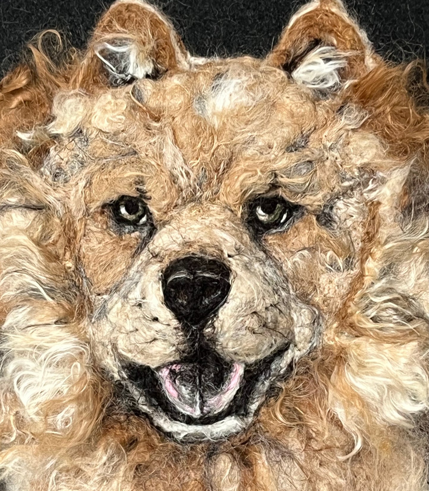 FP320 Felted Dog Portrait (10x13) | Suri Alpaca Fiber Art