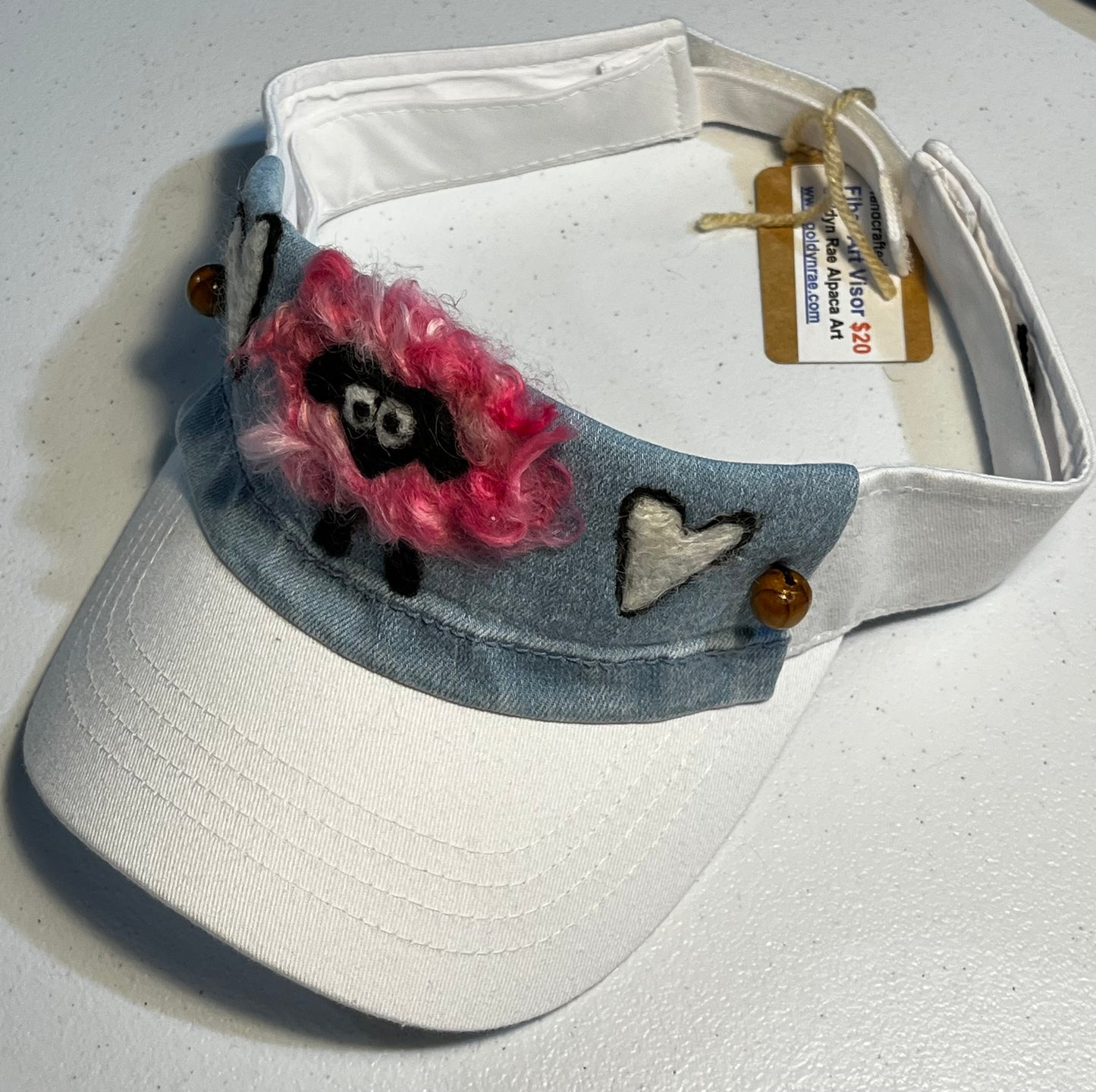 Felted Fiber Art Visor | Suri Alpaca Fiber