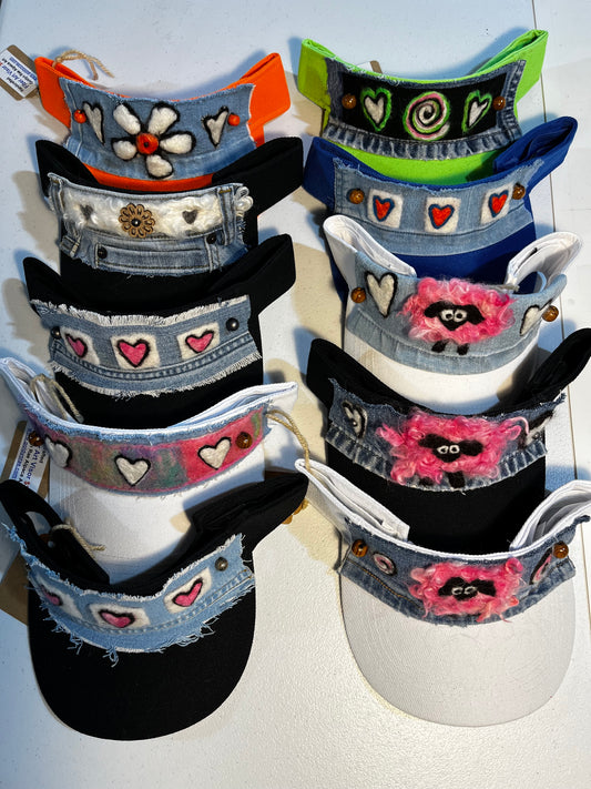 Felted Fiber Art Visor | Suri Alpaca Fiber
