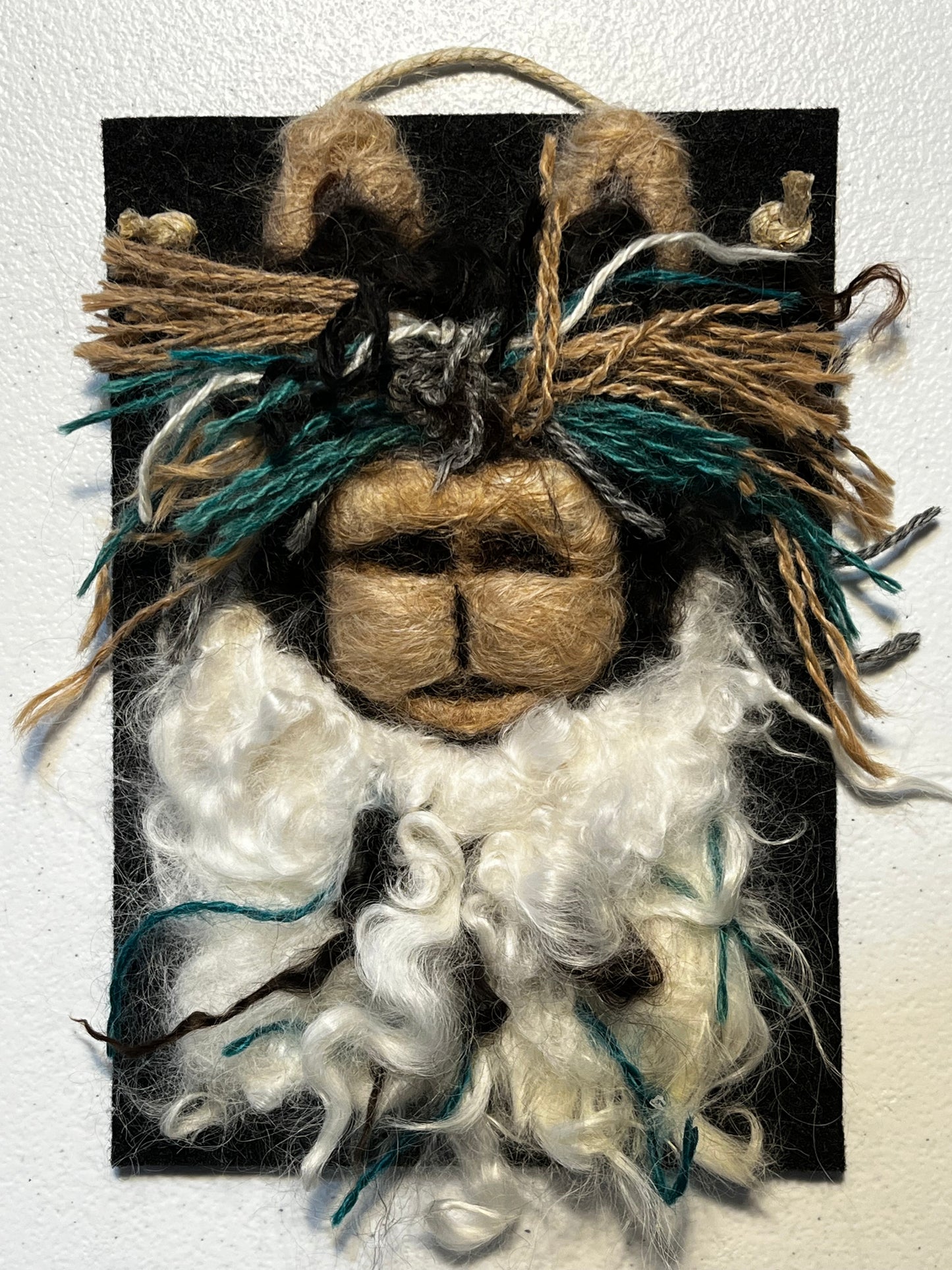 Hanging 5x7 Felted Portraits - Suri Alpaca w/Bangs | Suri Alpaca Fiber