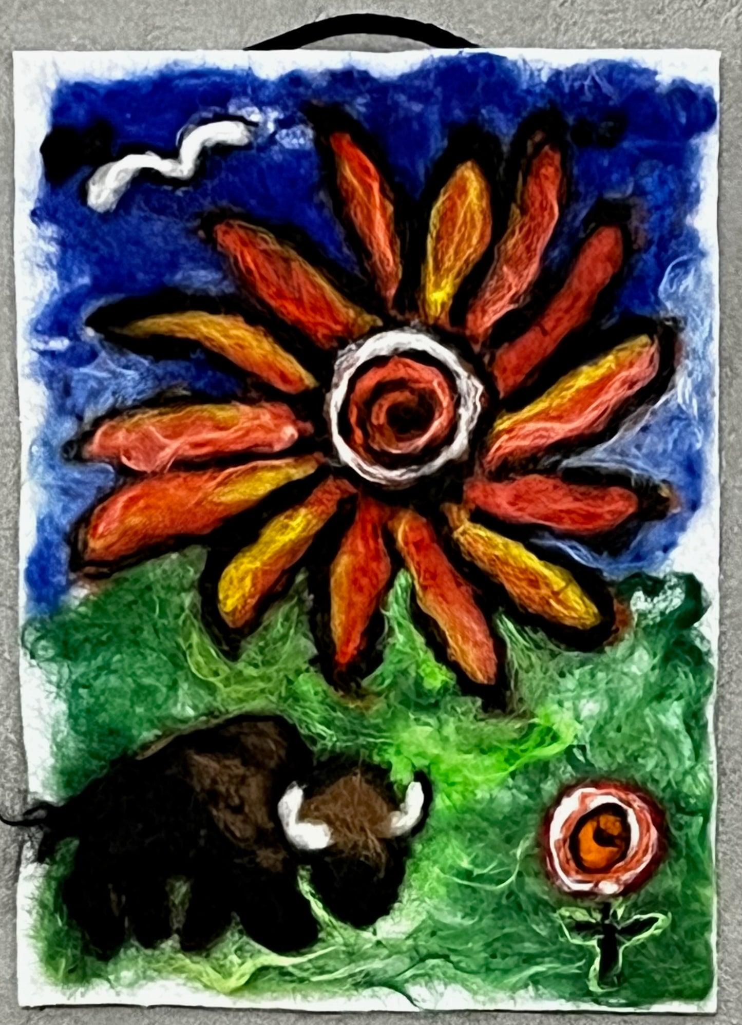 Hanging 5x7 Color Felted Portraits | Suri Alpaca Fiber
