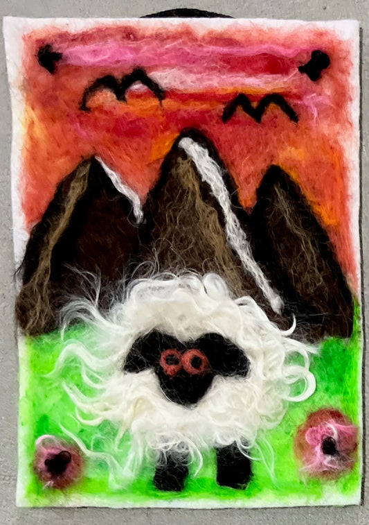 Hanging 5x7 Color Felted Portraits | Suri Alpaca Fiber