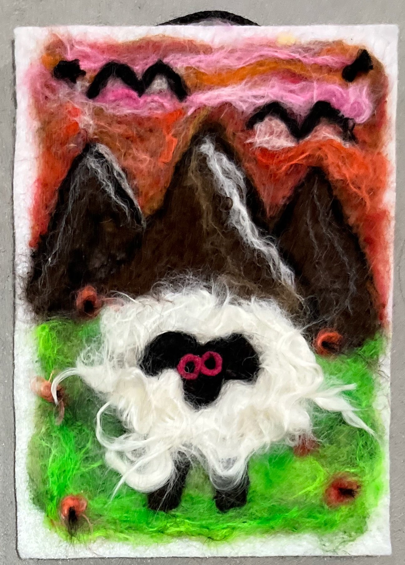 Hanging 5x7 Color Felted Portraits | Suri Alpaca Fiber