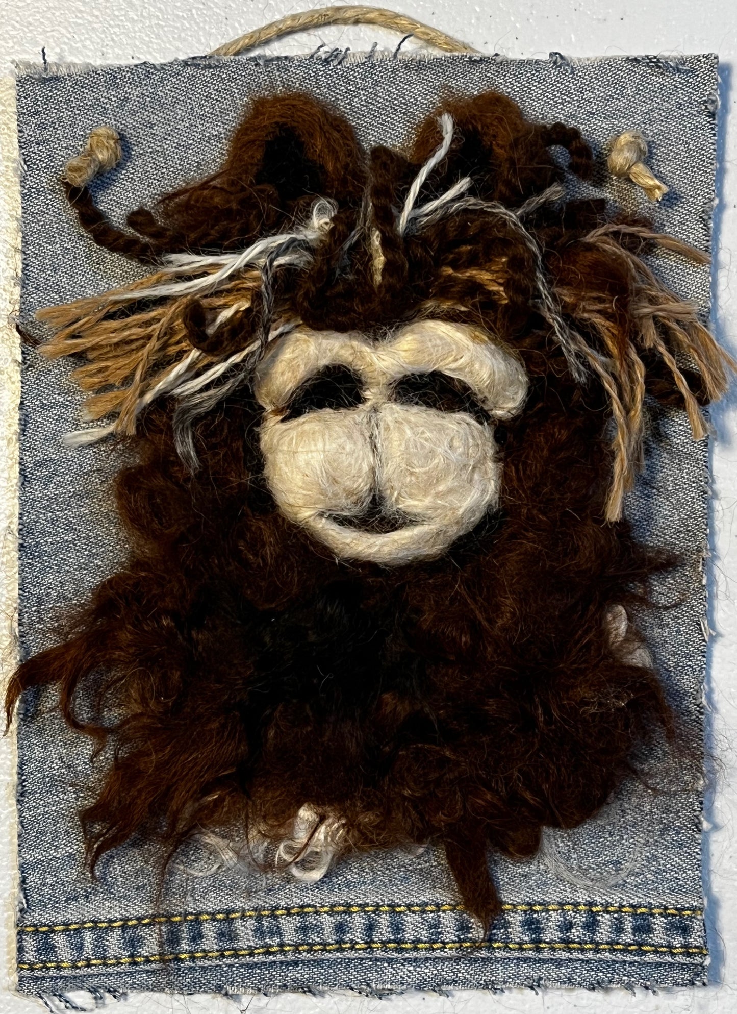 Hanging 5x7 Felted Portraits - Suri Alpaca w/Bangs | Suri Alpaca Fiber