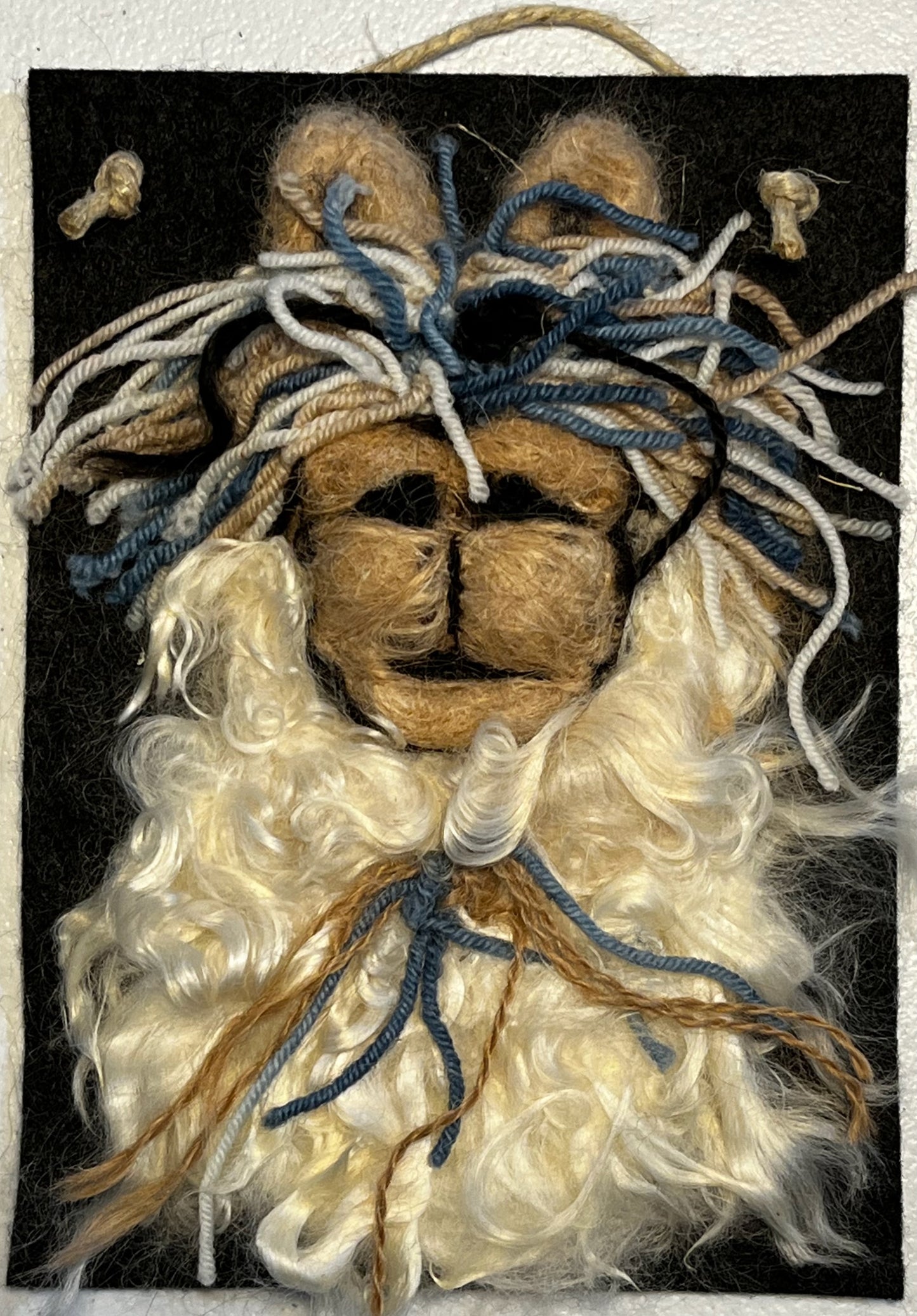 Hanging 5x7 Felted Portraits - Suri Alpaca w/Bangs | Suri Alpaca Fiber