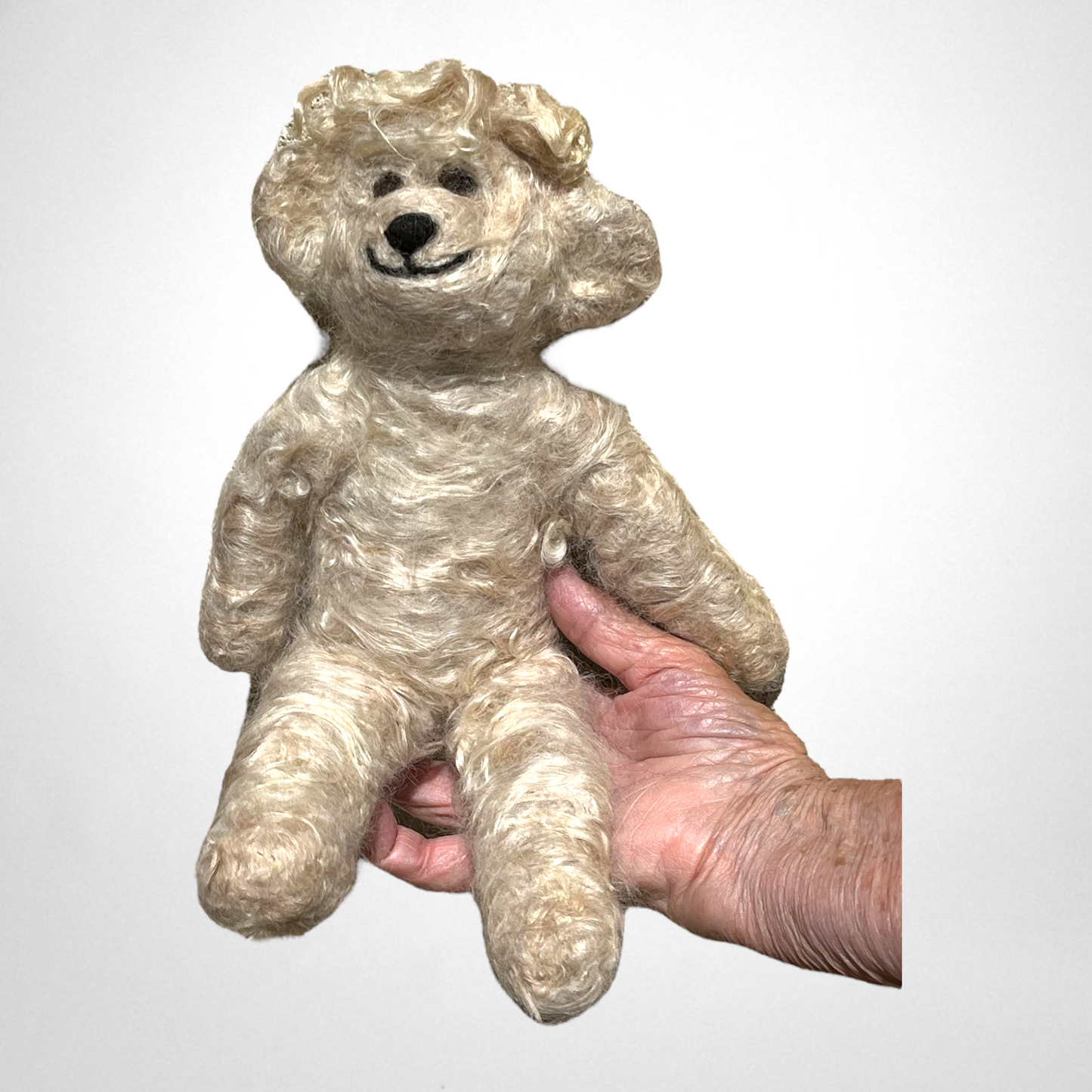 Needle Felted Teddy Bear 12" | Suri Alpaca Fiber Keepsake
