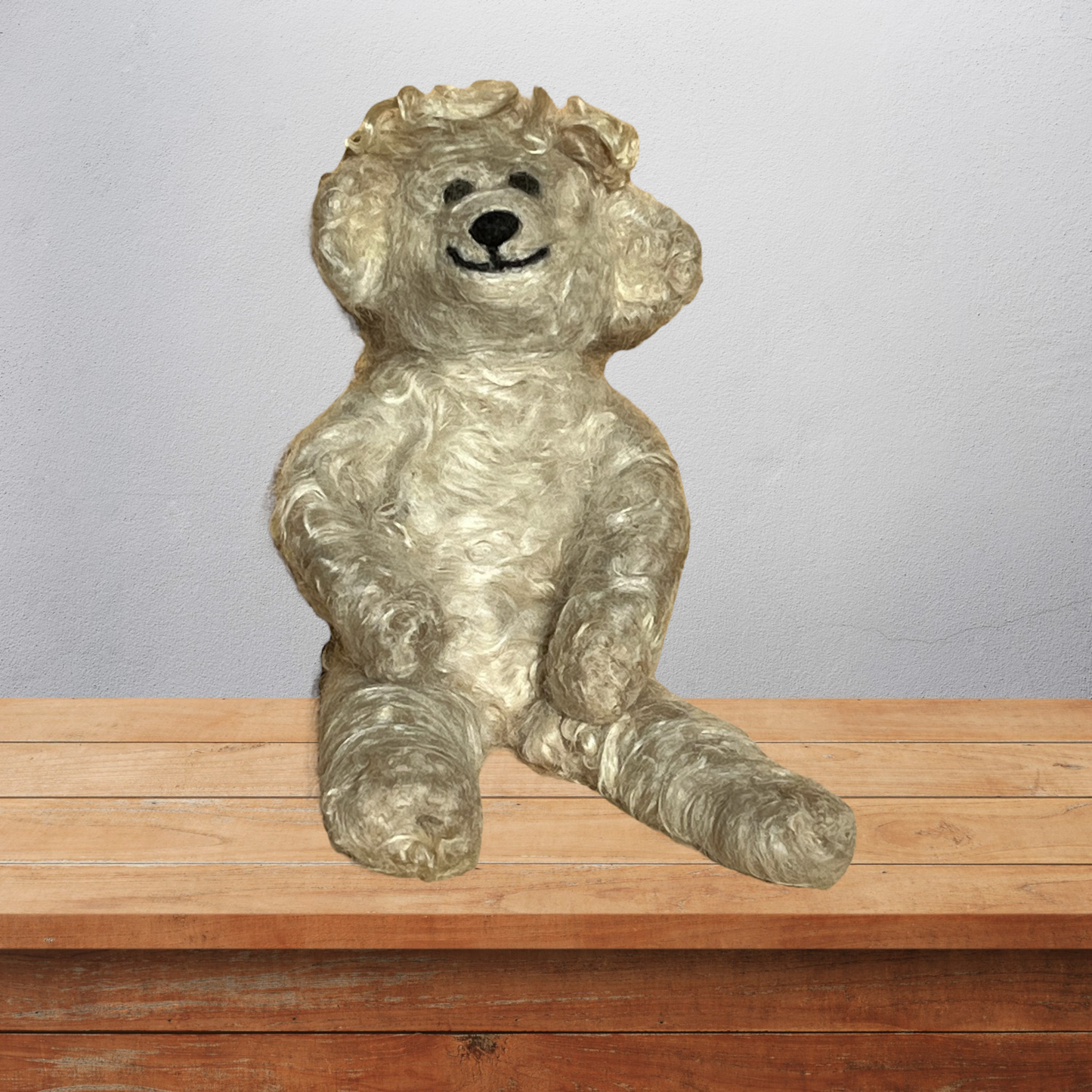 Needle Felted Teddy Bear 12" | Suri Alpaca Fiber Keepsake