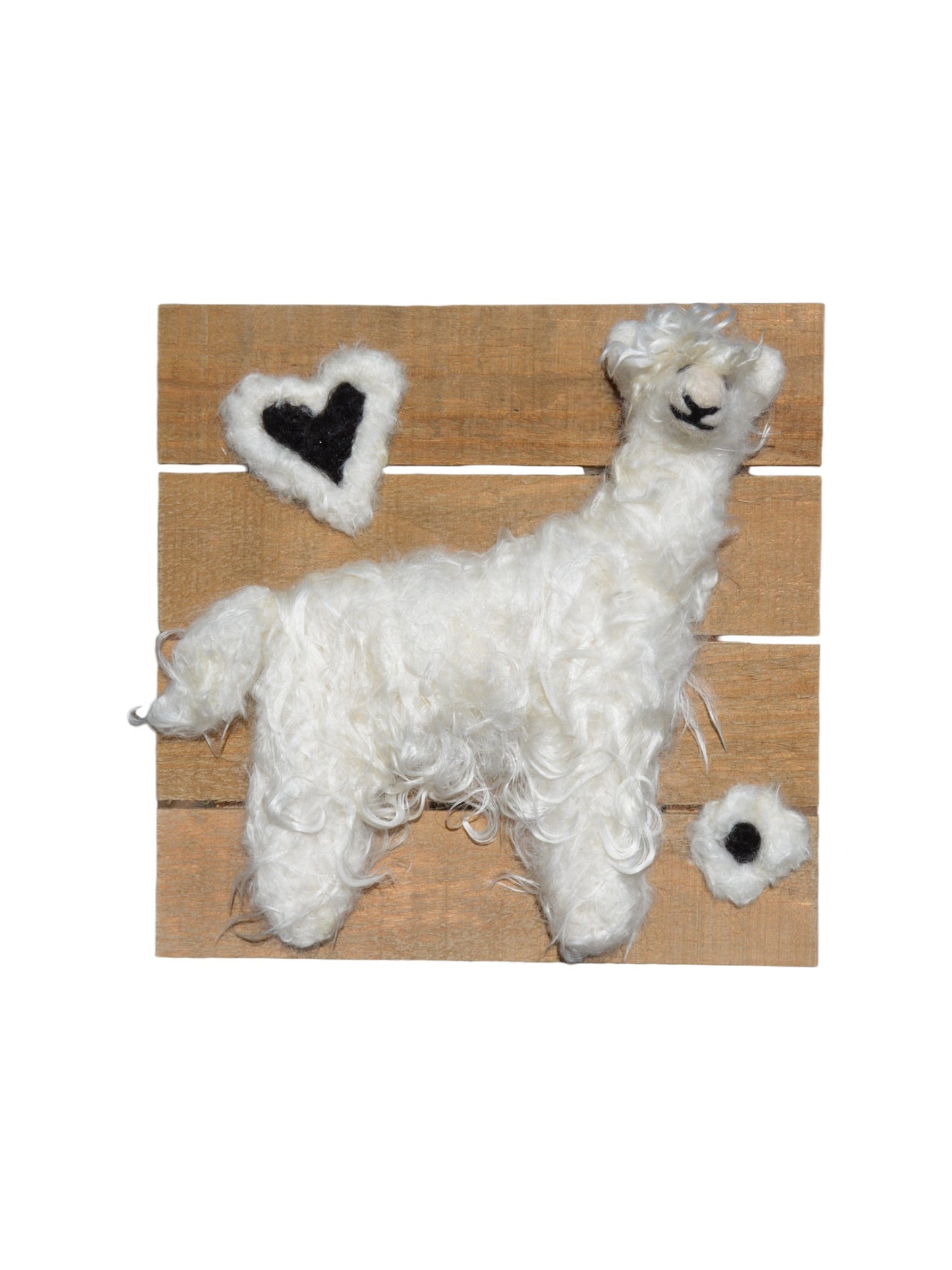 Needle felted alpaca using Suri Alpaca fiber