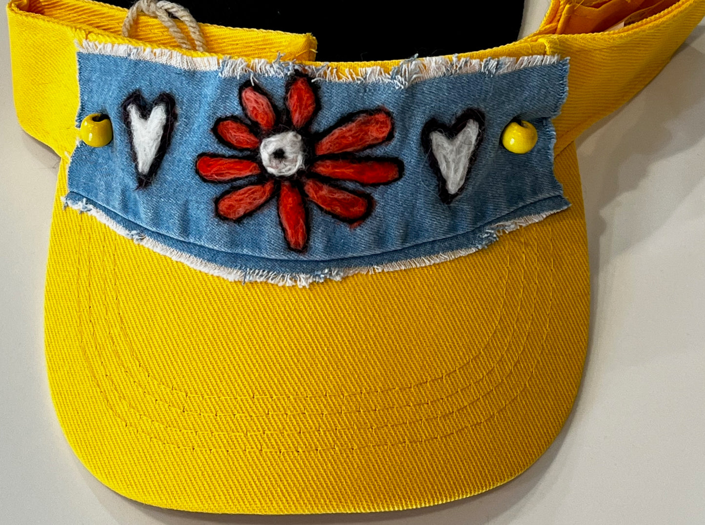 Felted Fiber Art Visor | Suri Alpaca Fiber