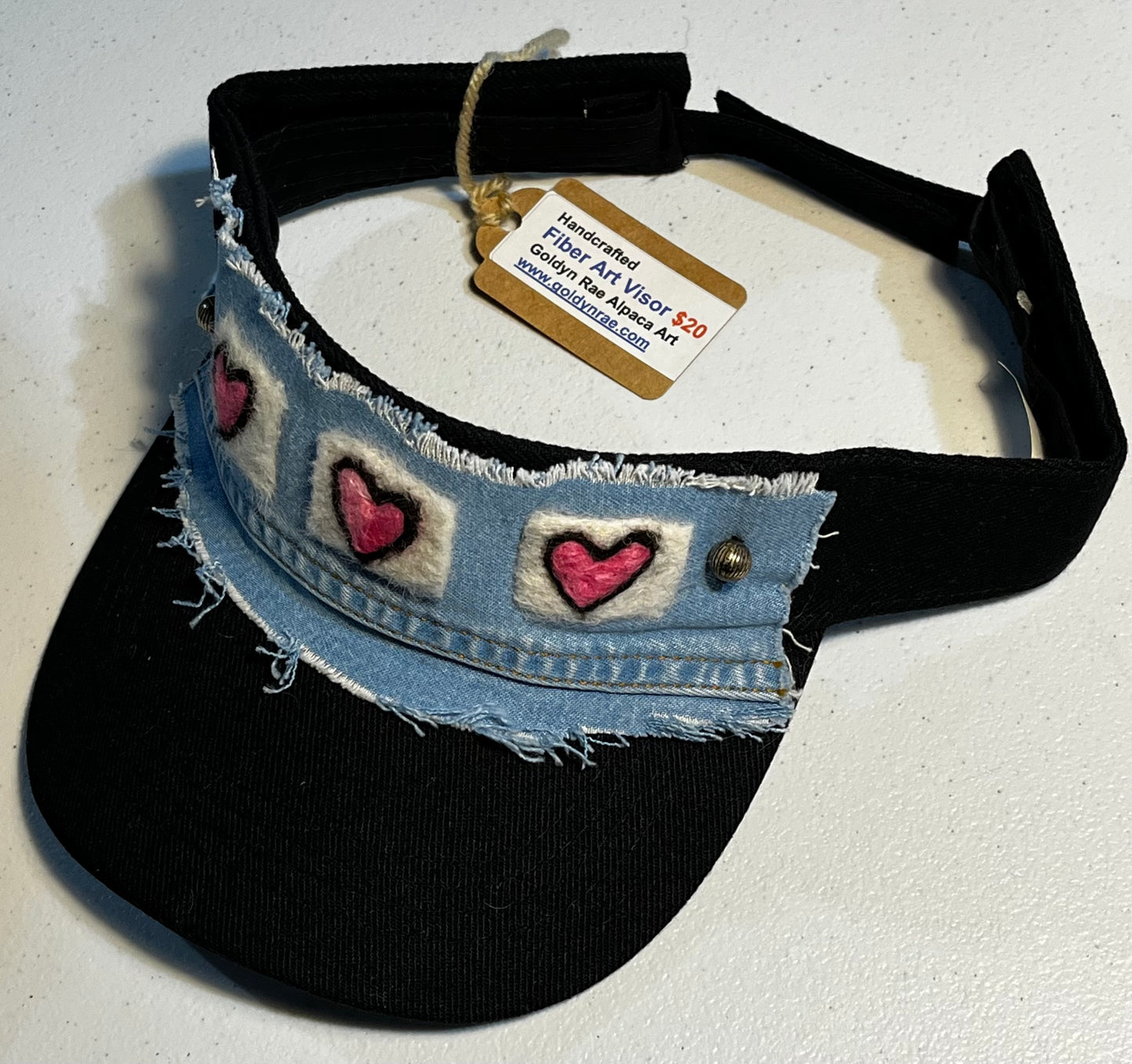 Felted Fiber Art Visor | Suri Alpaca Fiber