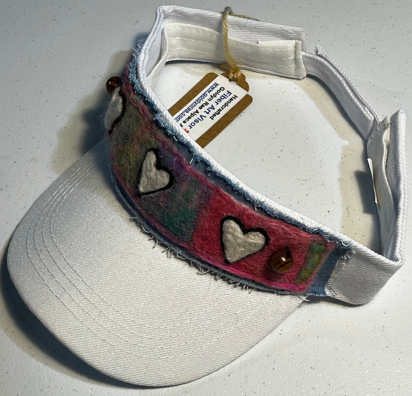 Felted Fiber Art Visor | Suri Alpaca Fiber
