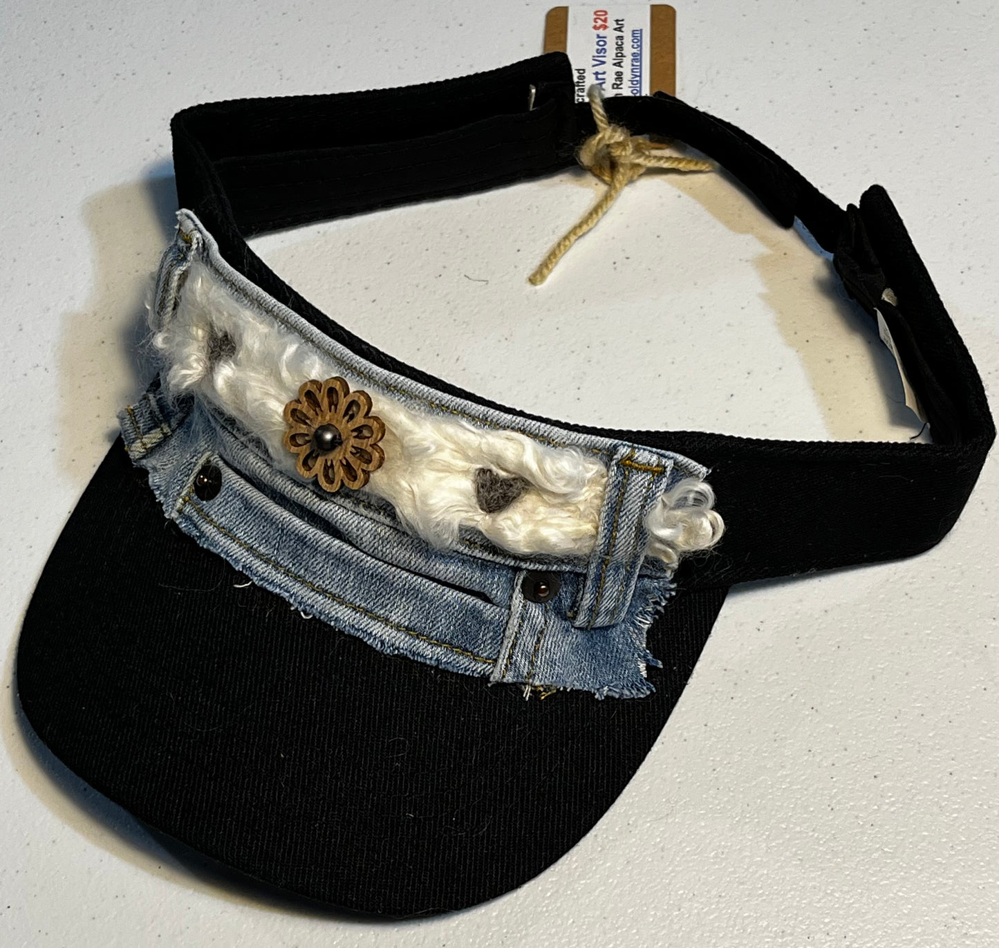 Felted Fiber Art Visor | Suri Alpaca Fiber