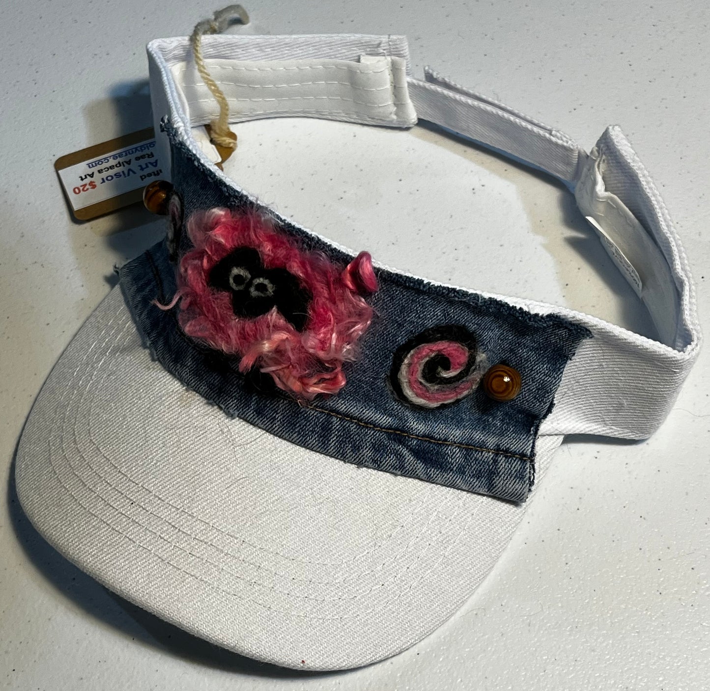 Felted Fiber Art Visor | Suri Alpaca Fiber