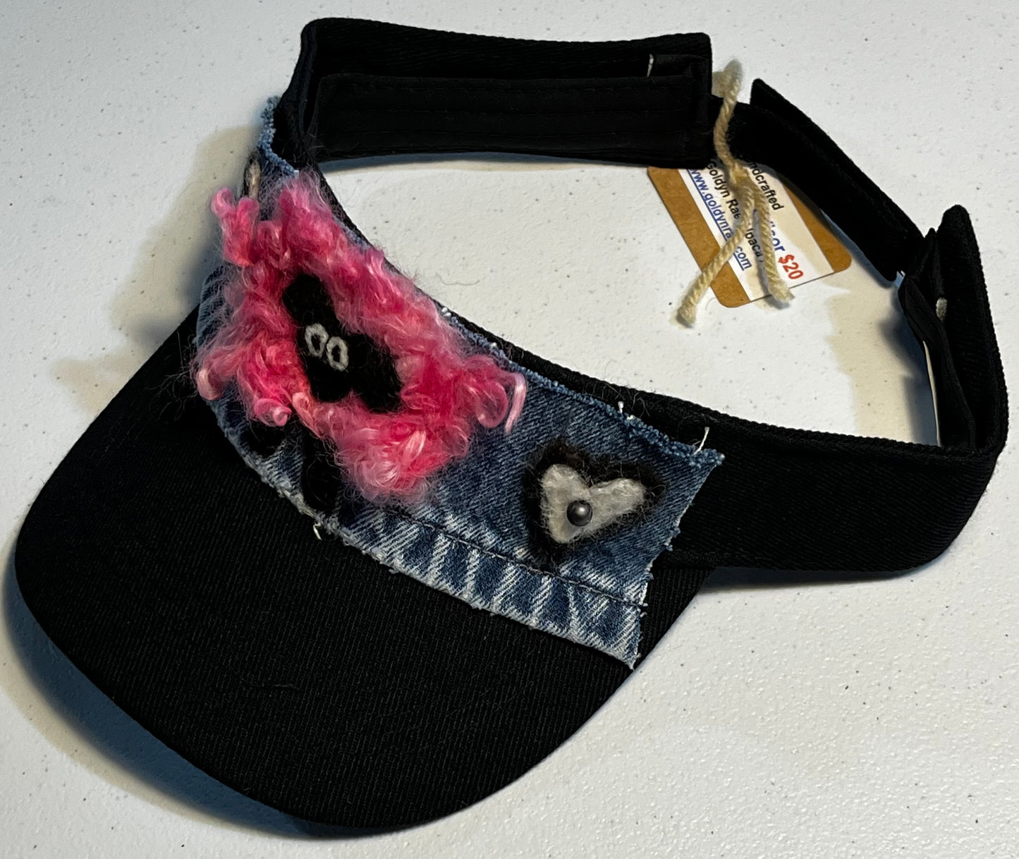 Felted Fiber Art Visor | Suri Alpaca Fiber