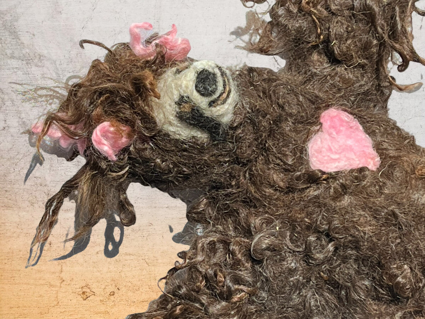 Needle Felted HANGING Sloth | Suri Alpaca Fiber Keepsake